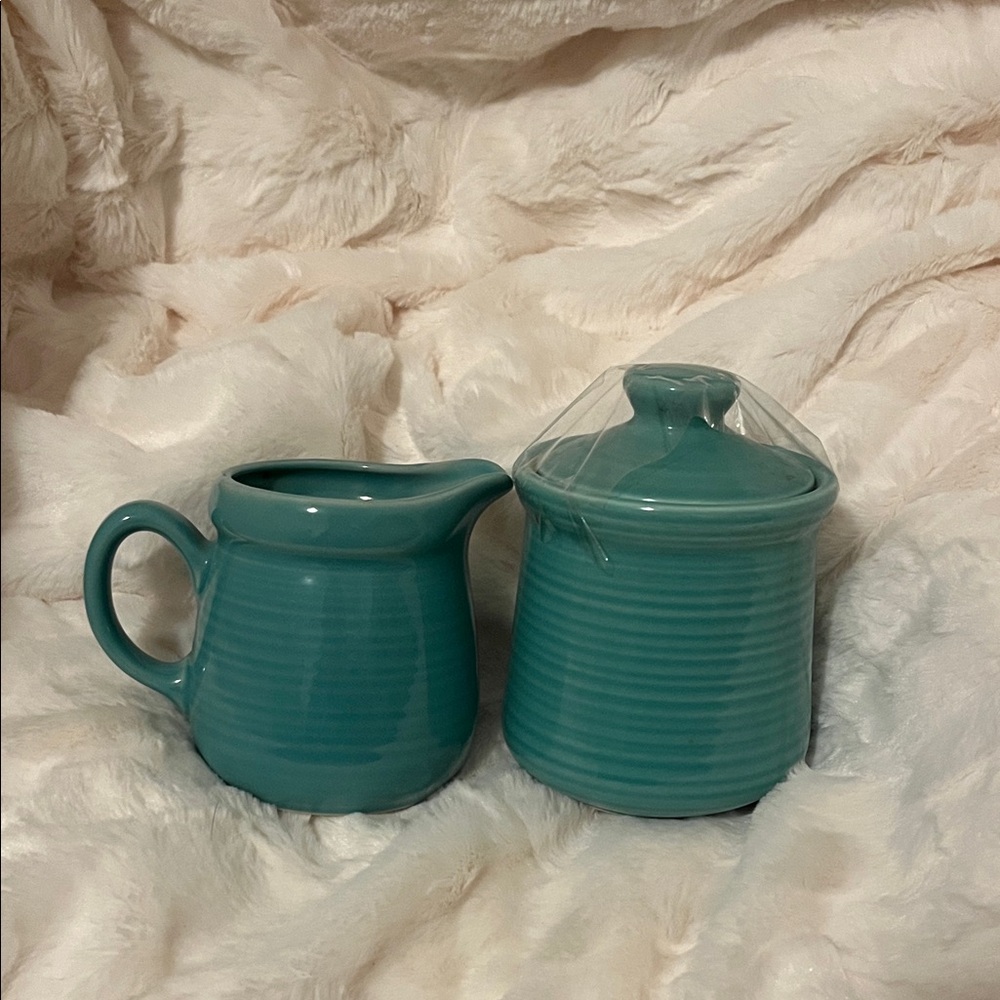 Vintage Stoneware Japan creamer and sugar bowl